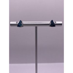 Beautiful Blue Mountain Sterling Silver Earrings With Enamel